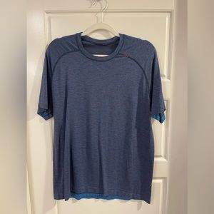 Luluemon Short Sleeve Shirt, Blue/Red, Men’s, L